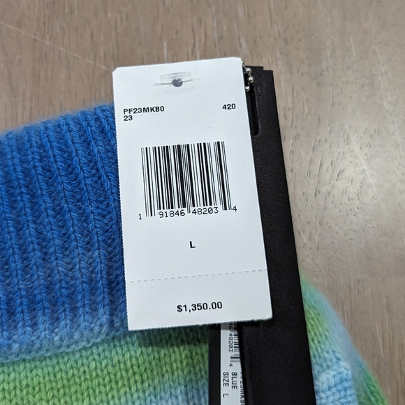 Mens AMIRI Horizontal Tie-Dye Cashmere Blend Shorts Blue Large - Picture 7 of 8